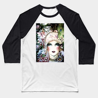 ART DECO PASTEL FLORAL FLAPPER COLLAGE POSTER PRINT Baseball T-Shirt